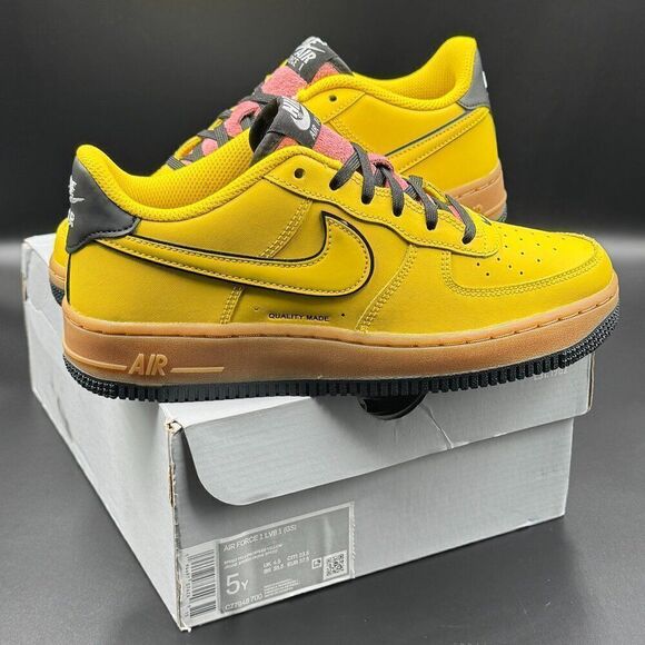 Nike Air Force 1 Low GS 'Yellow Gum' - Picture 1 of 11